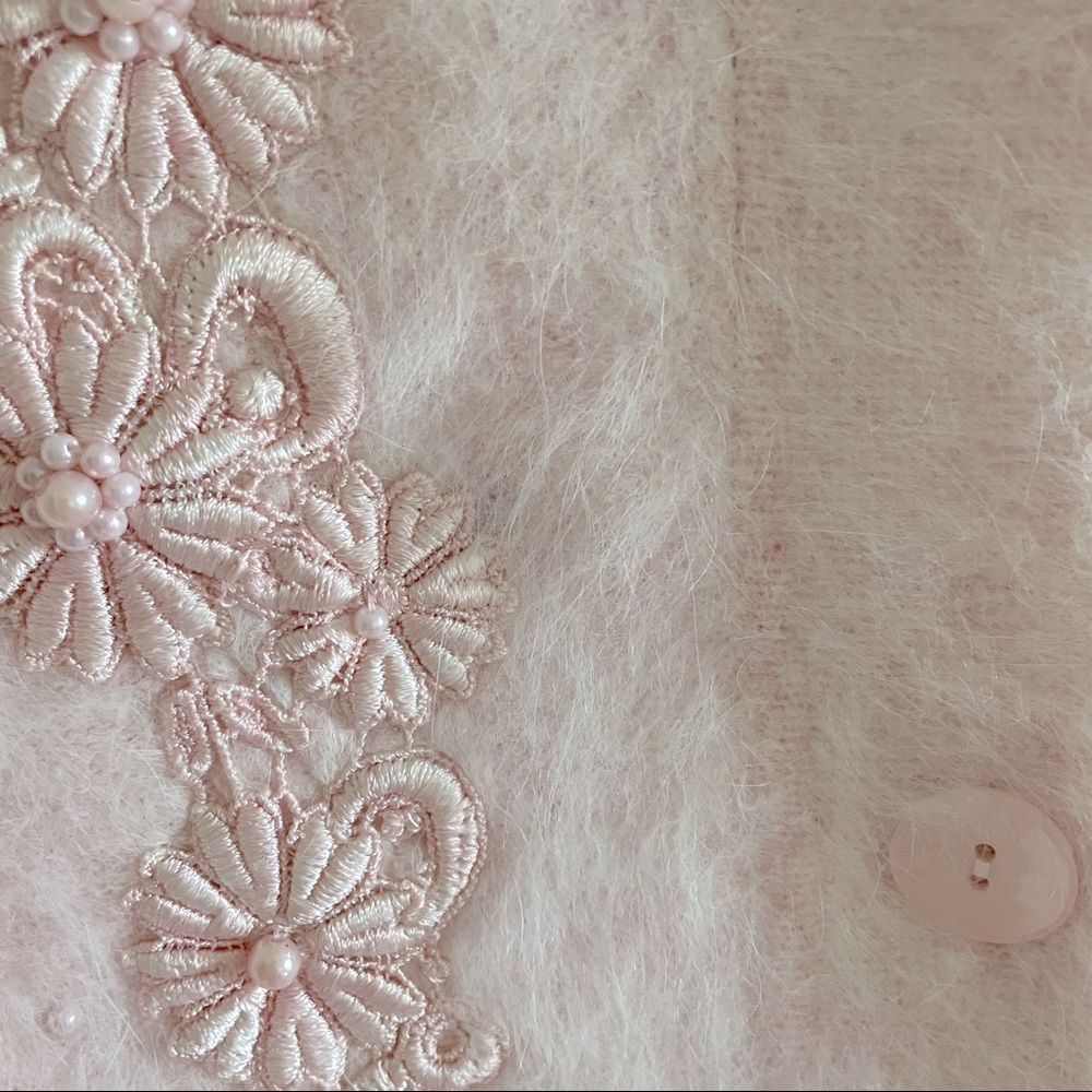 Vintage Angora Hair Knit Oversized Eyelash Jacket - Picture 3 of 16